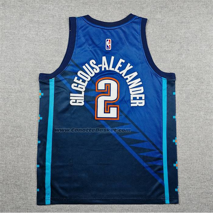 Maglia Bambino Oklahoma City Thunder Shai Gilgeous Alexander No 2 Citta 2025-26 Blu
